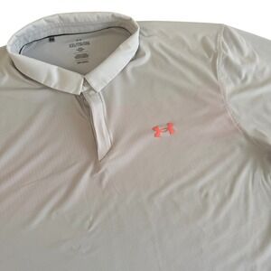Under Armour Iso-Chill 2XL Beige Pink Short Sleeve Athletic Mens Golf Polo Shirt